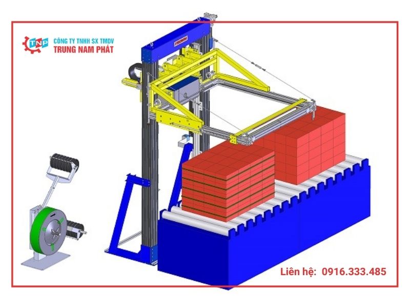 Máy đóng đai nằm ngang có tốc độ làm việc nhanh chóng Máy đóng đai nằm ngang có tốc độ làm việc nhanh chóng
