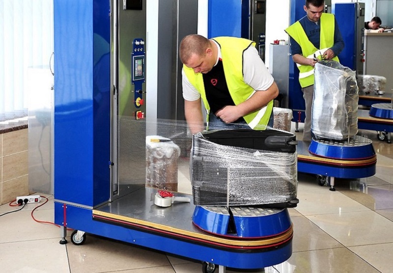 Máy quấn màng hành lý được sử dụng phổ biến 